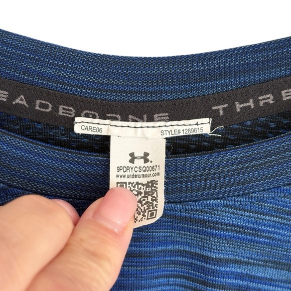 Under Armour Mens Blue Gray Long Sleeve Fitted Shirt Size Large - Picture 3 of 5